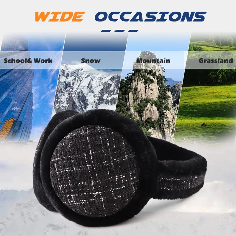 Peecabe Winter Women Earmuffs Faux Fur Girls Ear muffs Warm Unisex Kids Ear Covers Foldable Outdoor Boy Ear Warmers for Women - Image 5